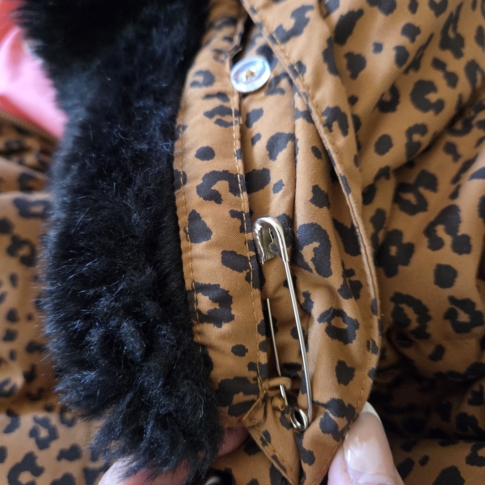 Hanna Andersson Leopard Print Girls Down Jacket 140 Size 10 - Picture 9 of 15